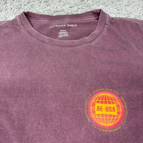 American Eagle Shirt Mens Medium Graphic Tee Casual Crewneck AE USA Basic Preppy - Picture 2 of 5